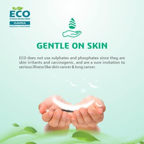 ECO ECO Detergent Washing Powder No Harmful Ingredients | made with Natural ingredients, Phosphate free No Sulphates, No Caustics | Laundry Detergent Powder for Front & Top Load (1 Kg, Classica)