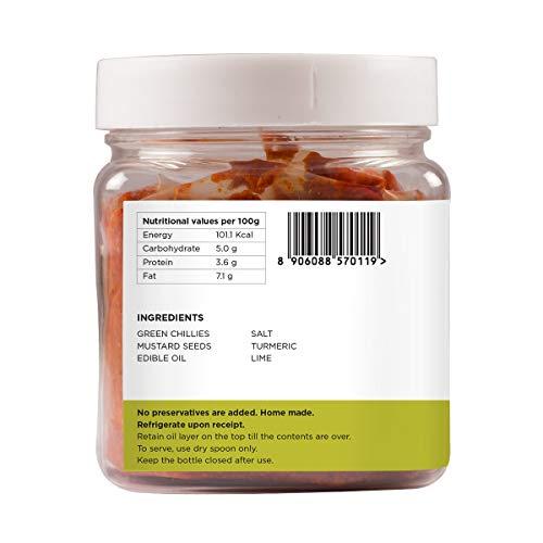 GOOSEBUMPS Goosebumps Homemade Green Chilli / Hari Mirch Pickle / Aachar, Preservative Free, 250g
