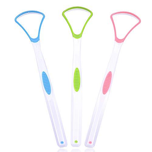 UOSLOR [Soft Silicon] 3PCS Tongue Scraper Cleaner, Oral Scrapers, Premium Sweeper Sets, Bad Breath Cure Tools, Effective Kits