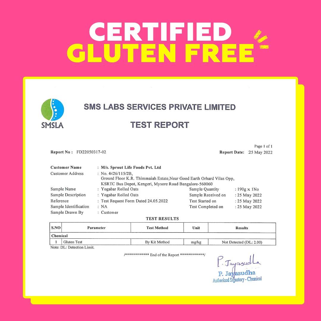 Yogabar Yogabar 100% Rolled Oats 1kg (Buy 1 Get 1 FREE) | Premium Golden, Gluten Free Oats with High Fibre (1 Kg Each)