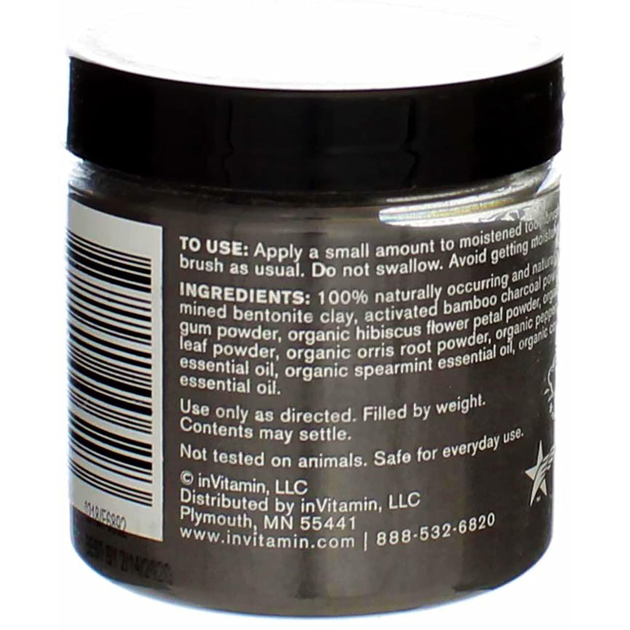 inVitamin Natural Whitening Tooth & Gum Powder with Activated Charcoal (2.75 oz Peppermint)
