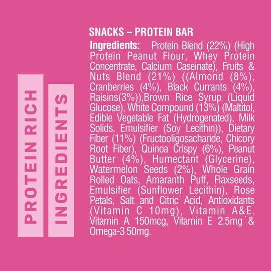 RiteBite Max Protein RiteBite Max Protein Daily Fruit & Nut 10g Protein Bars [Pack of 6] Protein Blend, Fiber, Vitamins A,C,E, No Preservatives, 100% Veg, For Energy, Fitness & Immunity - 300g