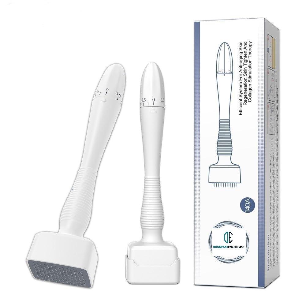 DUNGRANI ENTERPRISE Derma Stamp Adjustable Pen 0mm - 3mm,140 A Titanium micro needles I Amazing Professional Microneedling Pen for Skin Repair, Face, Hair & Beard Growth (Derma Stamp)