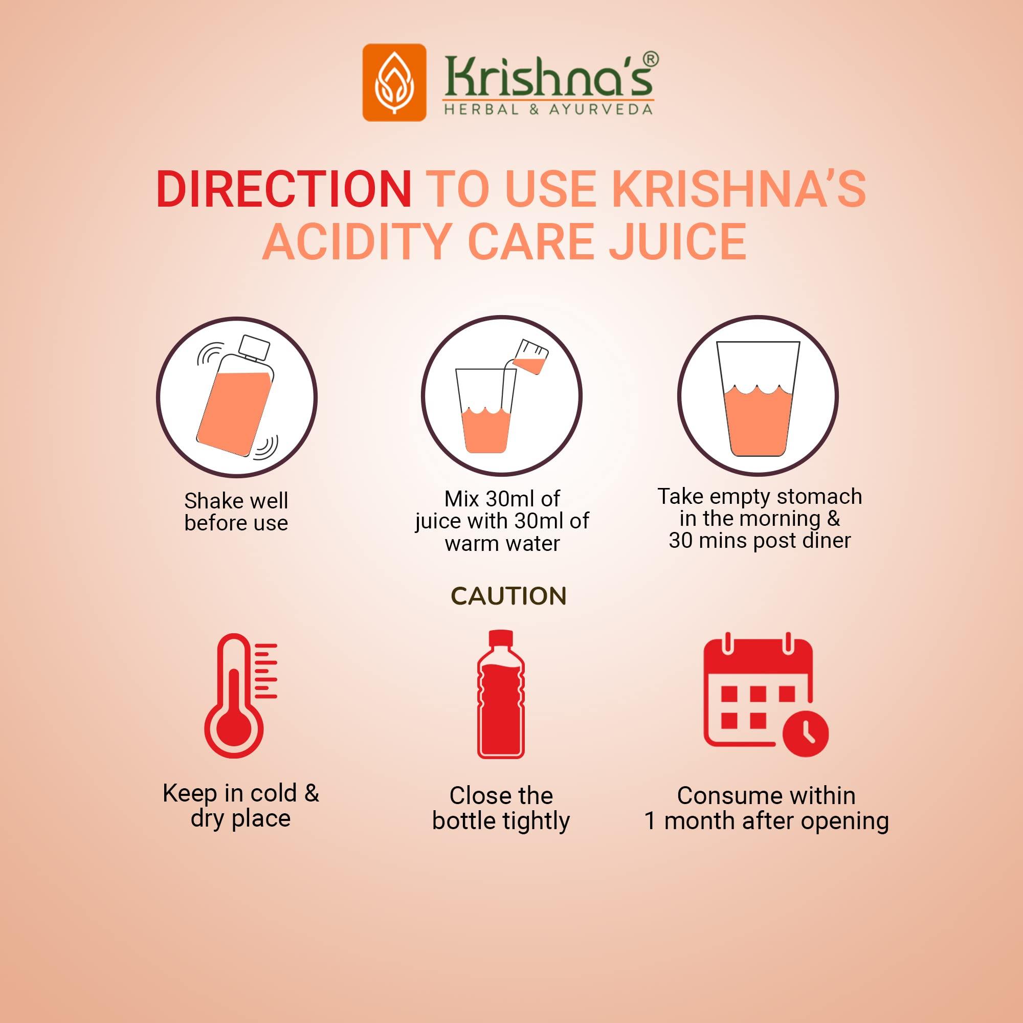 KRISHNA'S HERBAL & AYURVEDA KRISHNA\'S HERBAL & AYURVEDA Acidity Care Juice -1000 Ml(Pack Of 1) Provides Relief From Acidity & Bloating
