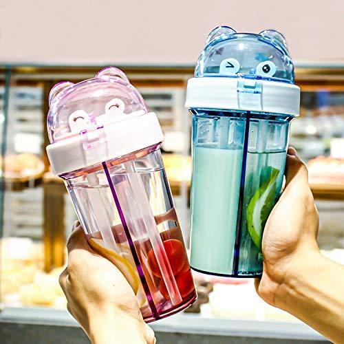 URM Enterprises URM Enterprises Dual purpose straw bottle for two type of different fluid (Multicolored)