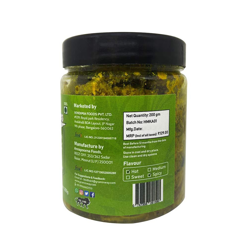 Graminway Graminway Hari Mirchi and Chatpata Karela Achar, 2 x 200 g