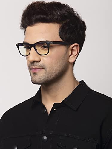 VELOCITY STUDIO Velocity Blue Ray Protection Black Oval Frame Computer Eyeglasses For Men