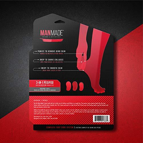 Man Made Man Made: 3-In-1 PediPod, Smooth and Repair Rough Feet, Become a Better Man (Red)