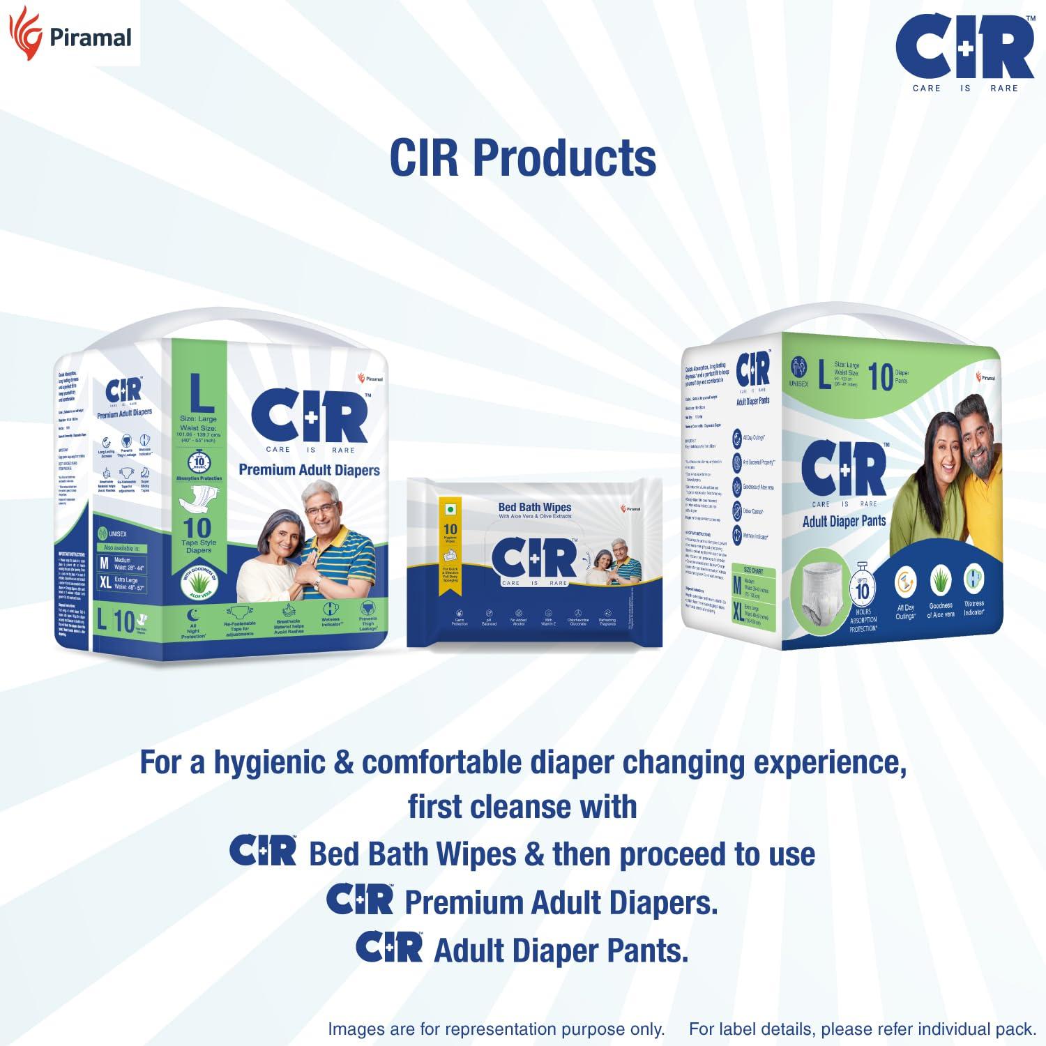 CIR CIR Adult Diaper Pants Style | Adult Diaper Large Size (L)|Waist (90-120cm I 35\" - 47\") |10 hr Absorption-Protection | Unisex with Wetness Indicator | Odour Control | Goodness of Aloe Vera | 20 Units