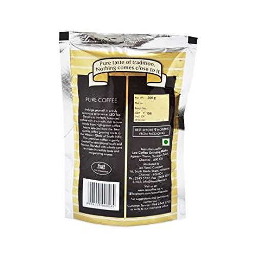 LEO COFFEE Leo Coffee Top Blend Coffee, Pure Filter Coffee Powder, 200g, Pack of 5 (Whole Bean)