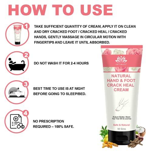 INTIMIFY INTIMIFY Foot Cream for Cracked Heels, Foot Cream For Dry Feet, Foot Crack Cream For Women & Men 50 gm (Pack of 1)
