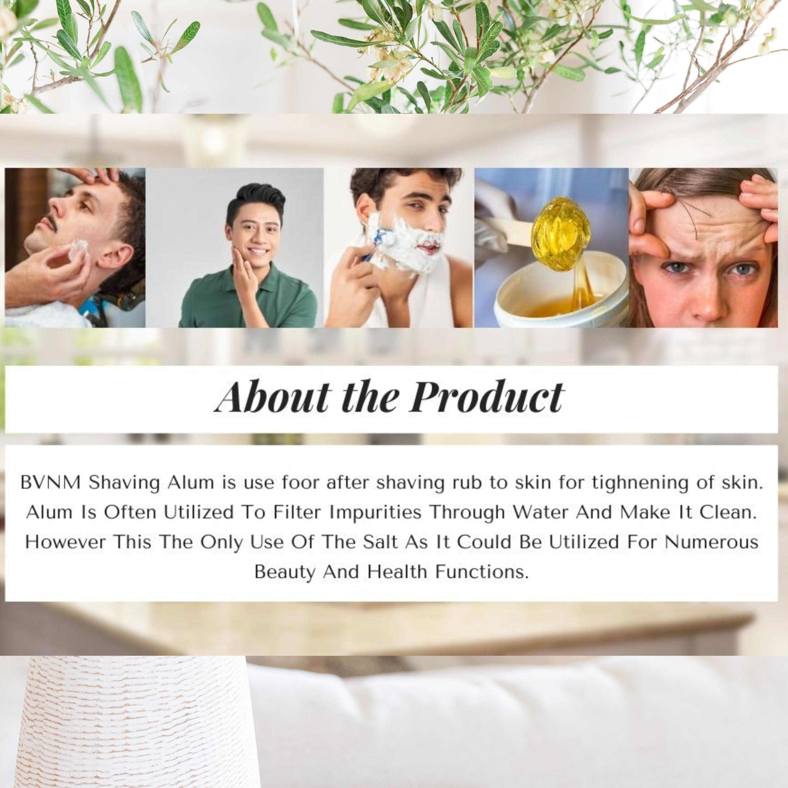 BVNM BVNM Natural Alum Whole Phitkari Piece (100 g x 2 Blocks) Primium Quality Alum for use after shaving Pack of 1