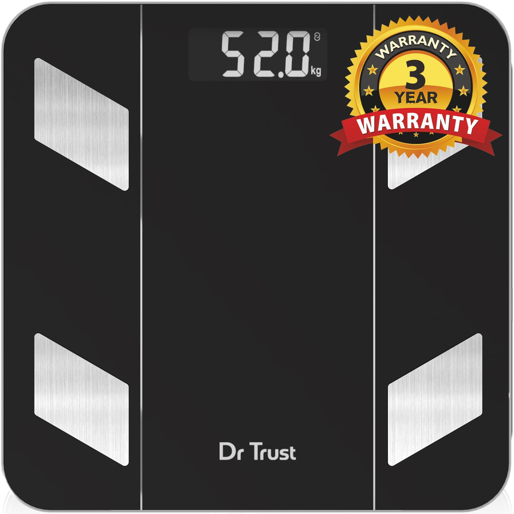 Dr Trust Dr Trust USA Hercules Smart Body Fat Scale & Composition Measurement Device-525, BMI, Personal Weighing Machine Monitor Body Weight & Age, Syncs With Fitness App (Black)