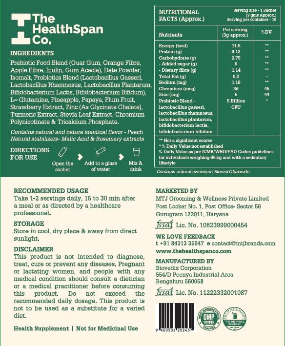 The Healthspan Co. The Healthspan Co. Gut Health Supplement | Probiotic + Zinc + Chromium for Leaky Gut Relief, Immunity & Digestive Health |5Bn CFU of Clinically Proven Strains | 30 Days Pack