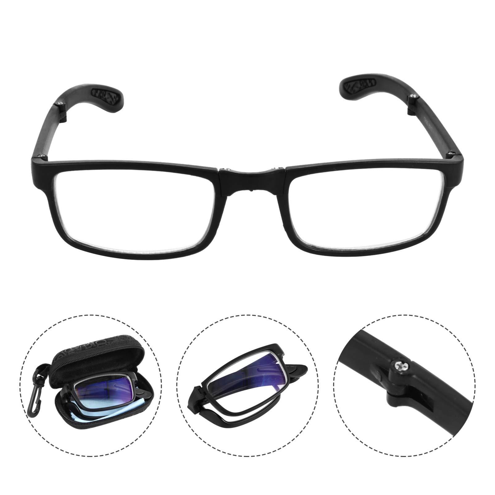 EXCEART EXCEART - 2.0 Nearsighted Glasses Folding Reading Glasses Black Myopia Glasses Long Distance Eyeglasses with Portable Case