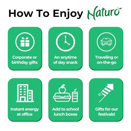 Naturo Naturo Assorted Fruit Bars Gift Box (Green) | Pack of 5 Gift Boxes (20 Fruit Bars per box) | Mango + Apple + Guava + Raw Mango + Mixed Fruit | No Preservatives, Artificial Colour or Flavours