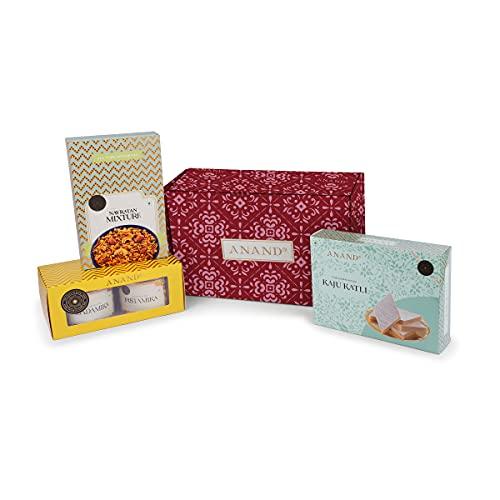 ANAND Anand Kaju Katli, Badamika, Pistamika, Navratan Mixture - Royal Indulgence Gift Box