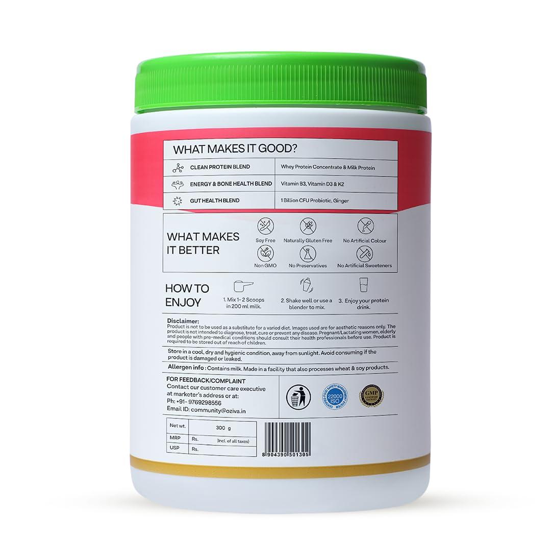 OZiva OZiva Daily Protein Activ for Women | Best Protein Powder for Women with 120g Protein, Probiotics, Shatavari for Increased Energy Levels, Bone Health and Hormonal Balance 300g (Chocolate, Pack 1)