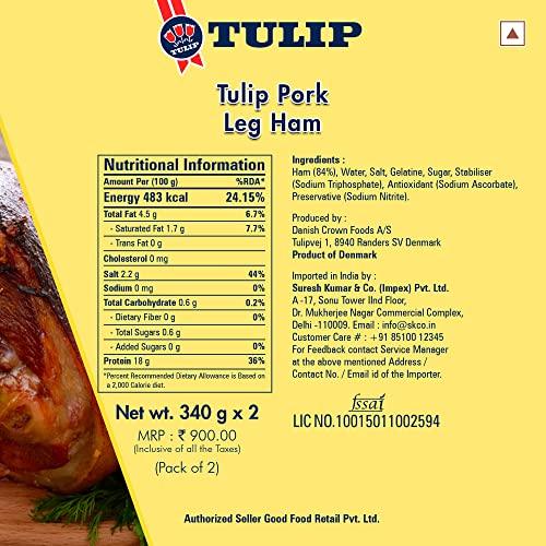 Tulip Tulip Pork Leg Ham 340g Product of Denmark, Pack of 2