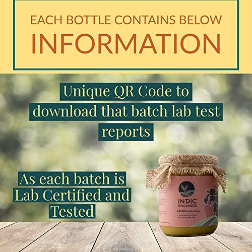 INDIC ORGANICS Indic Organics Gir Cow\'s A2 Ghee | Free Grass Grazing Healthy Gir Cow\'s Bilona Ghee from Khatiyawad Region of Gujrat | Lab Certified & Tested (250 ml)