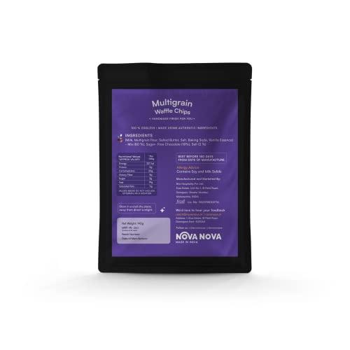 NOVANOVA Nova Nova - Waffle Chips - Multigrain, Sugar Free, Choco Drizzle Snacking Chips | 100% Eggless | No Refined Sugar or Maida | 140 grams