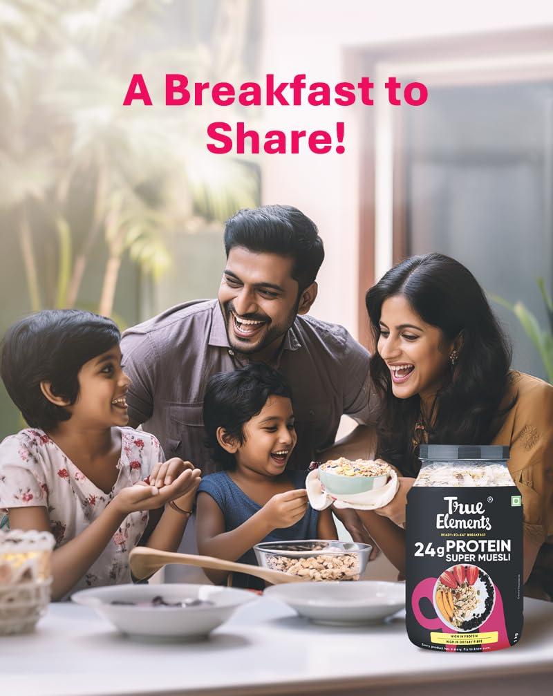 True Elements True Elements High Protein Muesli 400g - 20g Clean Protein | Millets, Seeds, Almonds & Black Currant | 100% Wholegrain Breakfast Cereal