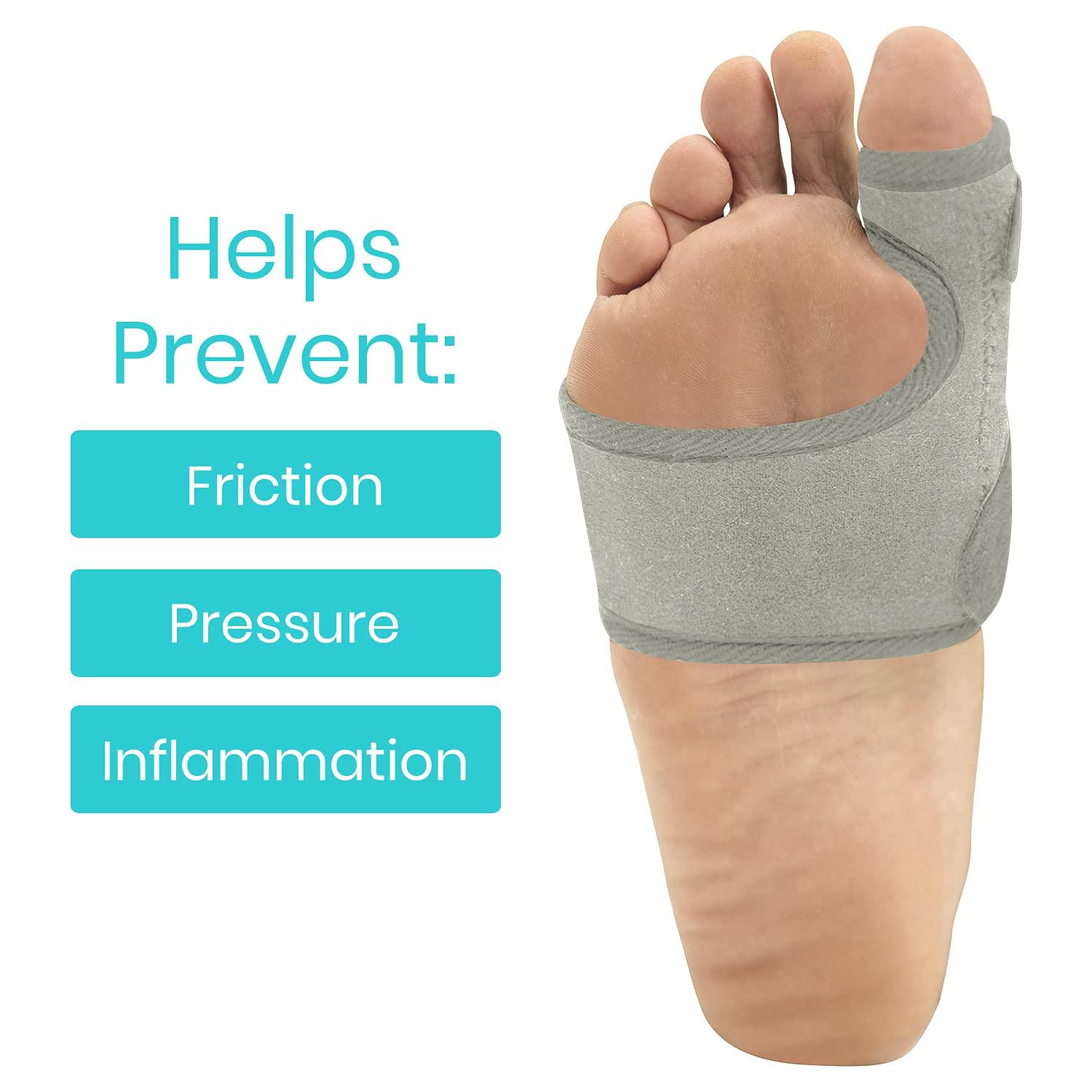 VIVE Vive Bunion Brace (Pair) - Big Toe Corrector Straightener with Splint - Hallux Valgus Pad, Joint Pain Relief, Alignment Treatment - Orthopedic Sleeve Foot Wrap Support for Men and Women (Gray)
