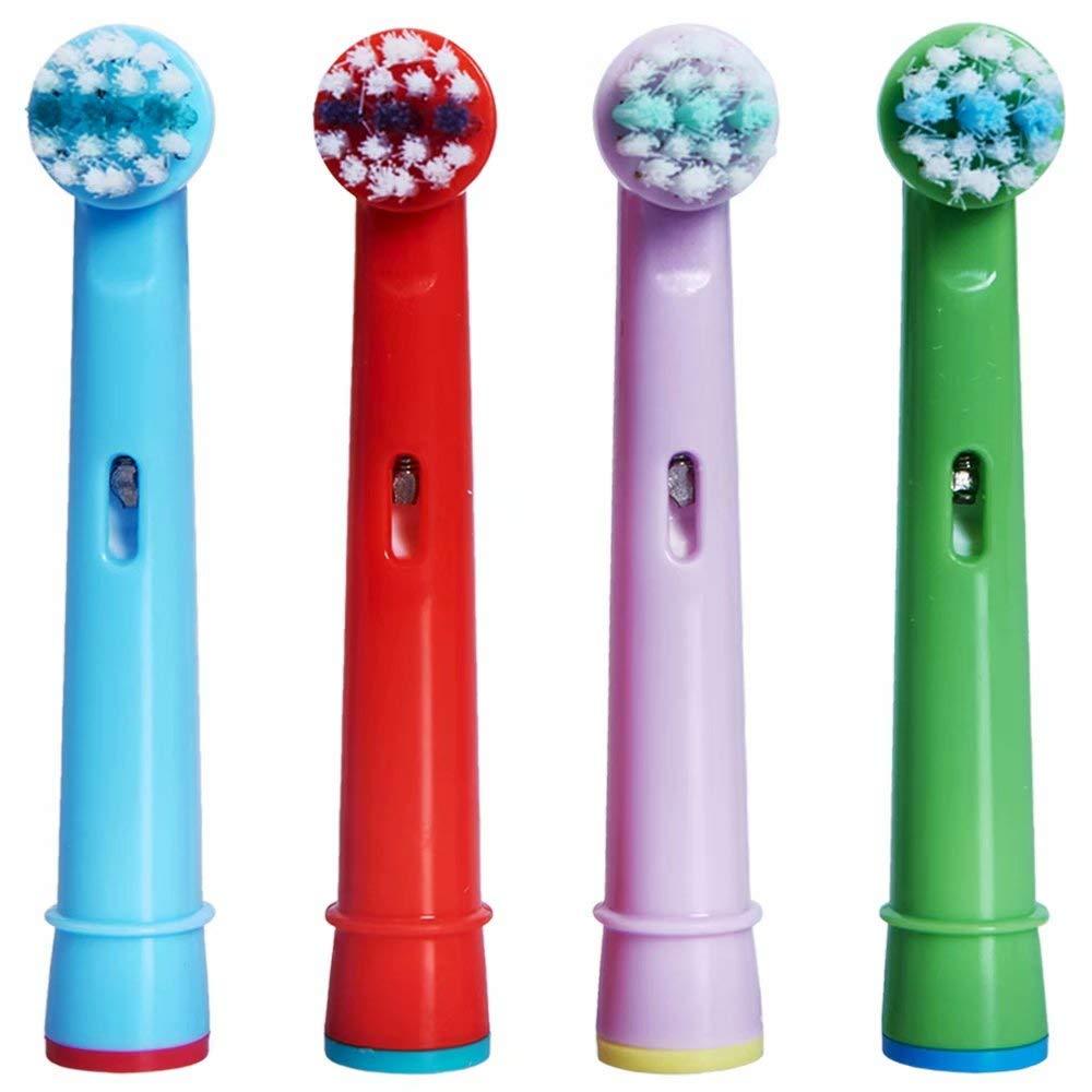 ANBOO Kids Toothbrush Replacement Heads for Oral-B, Extra-Soft Bristles, Fits Both Electric and Battery Braun Oral-B Brushes, Except Vitality Sonic, CrossActino Power, Sonic Complete, Pulsonics, EB-10A