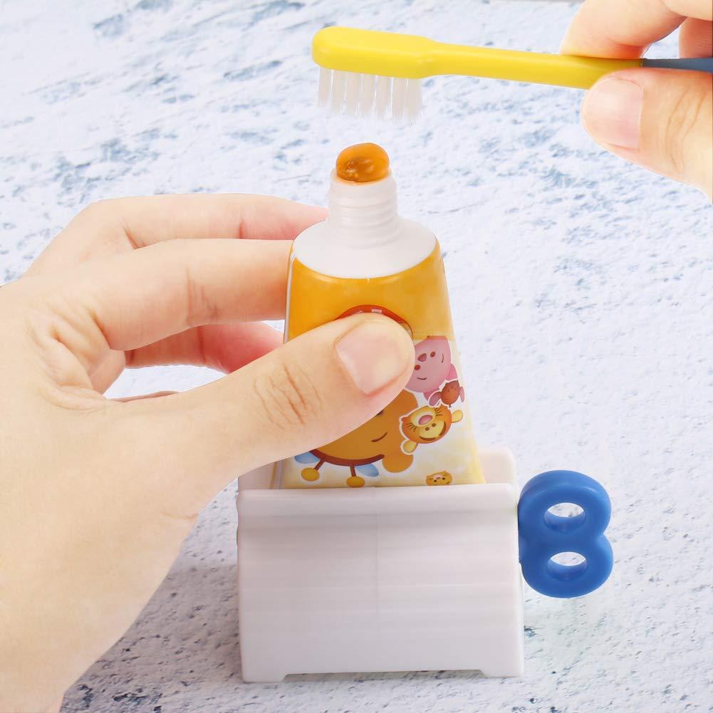 XYKEEY Toothpaste Tube Roller - Manual Squeezer Tool, Toothbrush Squeezer, Clip Holder Stand Winder by XYKEEY (Blue)