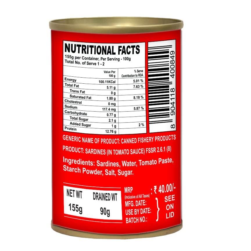 Seahath Seahath - Canned Sardines in Tomato Sauce, 155g (Pack of 48)