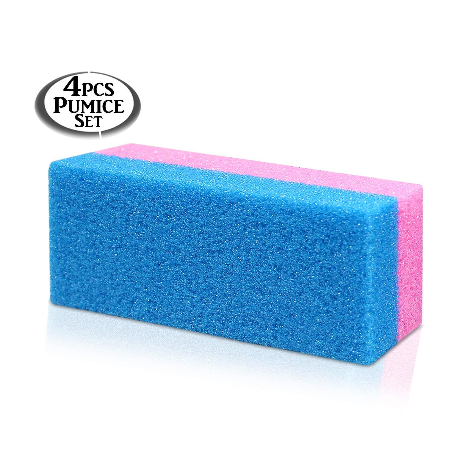 Anapoliz Pumice Bar 4 Pcs Set | Dual Sided Extra Coarse | Exfoliating Foot File | Heel & Feet Scrubber Pumice Sponge | Foot Pad Buffer Callus Remover | Synthetic Pumice Stone for Dry Skin Pedicure |By Anapoliz