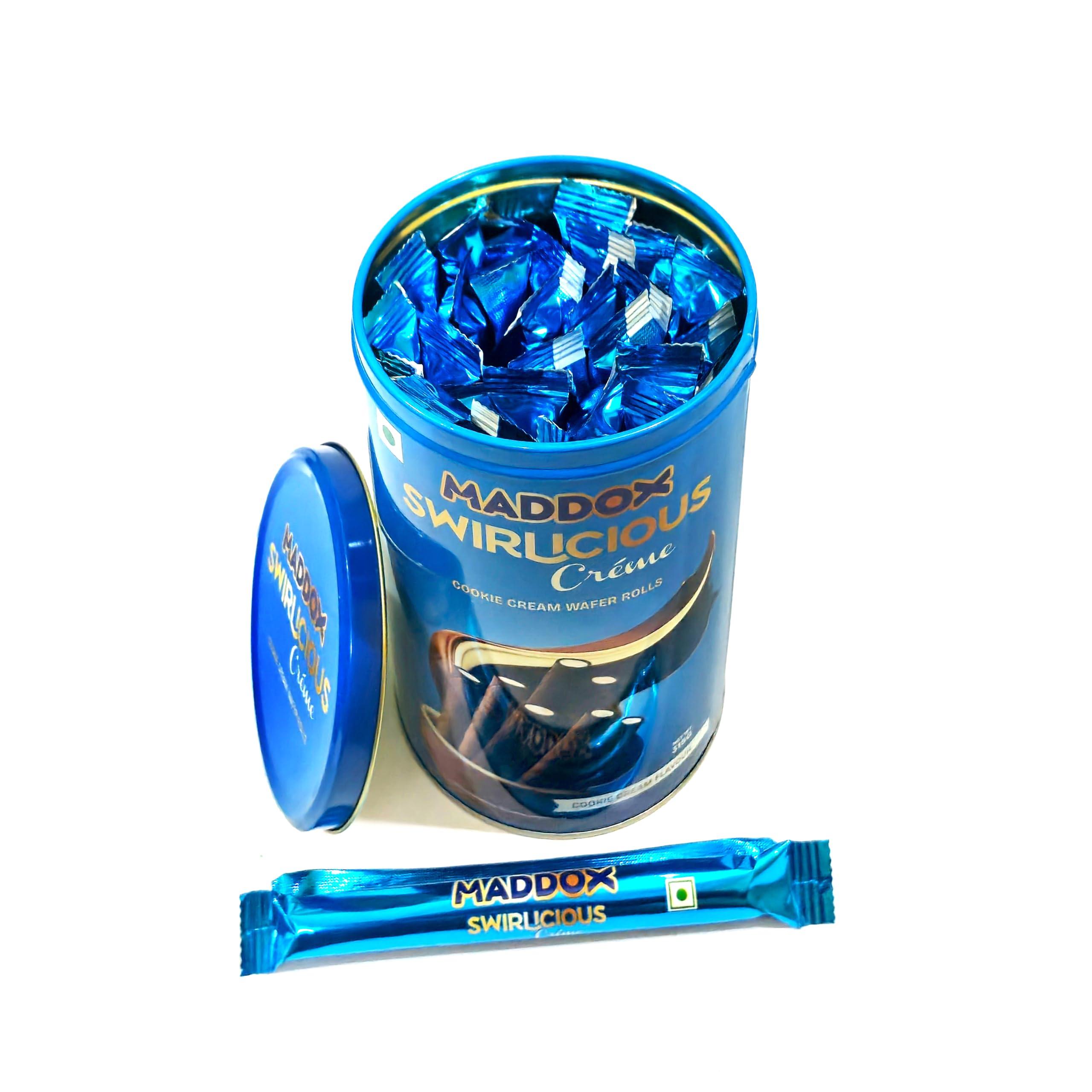 Maddox Maddox Swirlicious Cookie Cream Wafer Roll 315gm (10.5g x 30 Wafer Rolls)