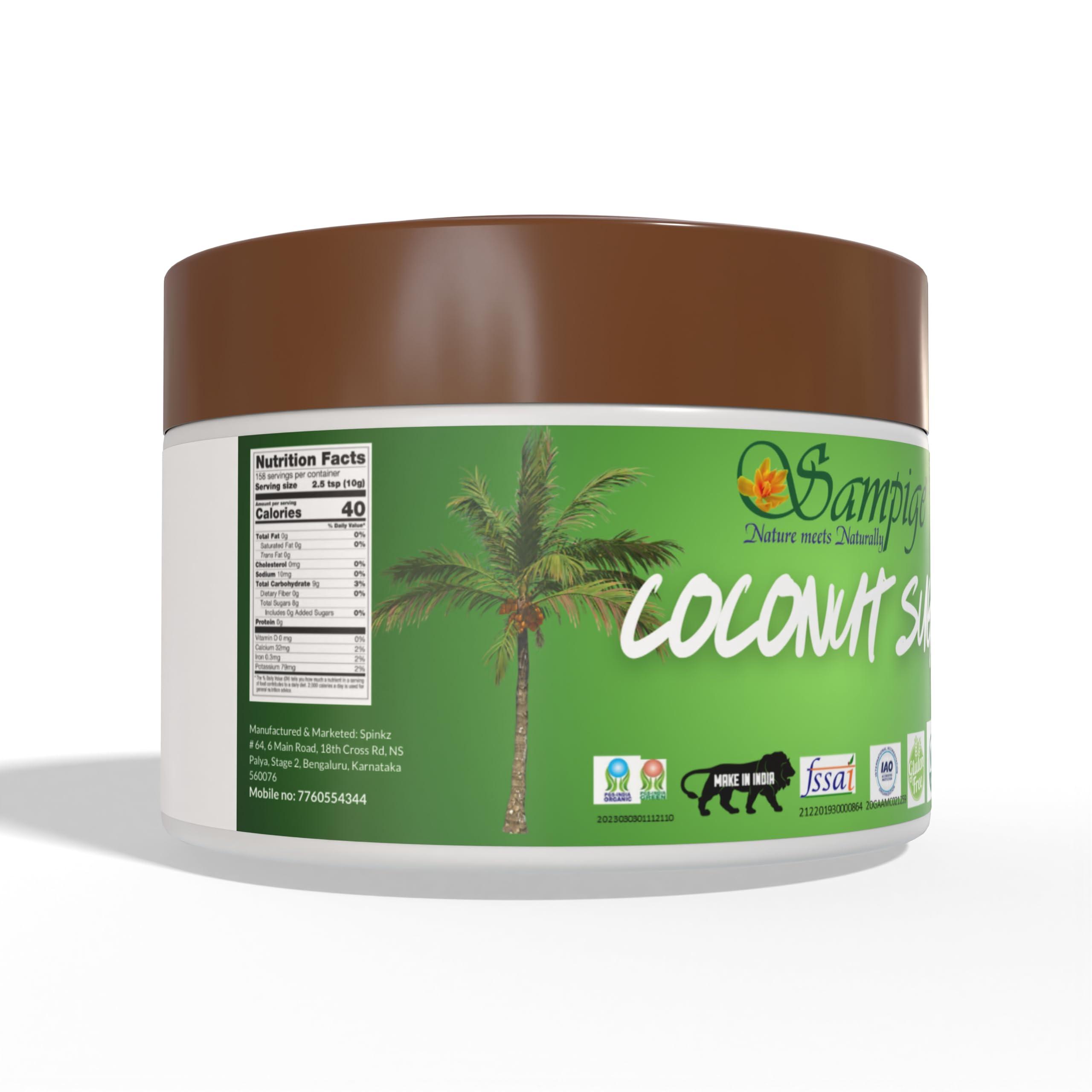 Sampige Sampige Unrefined Pure Coconut Sugar (1000 Grams) - 100% Pure Coconut Nectar All Natural also known as coconut palm sugar Coconut Jaggery Sugar Powder