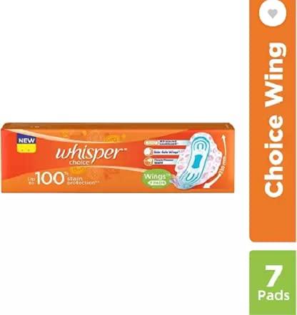 Whisper Whisper Sanitary Napkins with Wings - 7*7 Sanitary Pads