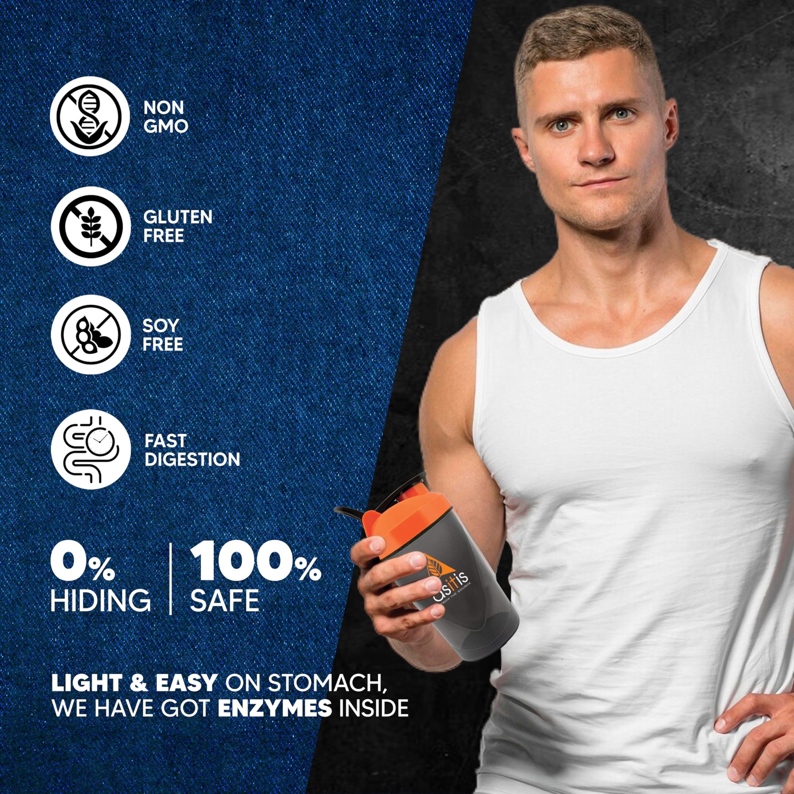 Asitis Nutrition AS-IT-IS Nutrition ATOM PWR Whey Protein with Enzymes, 24g Protein, 11g EAA, Lean Muscle Gains & Rapid Recovery, Easy Digest, 1Kg, Choco Hazel Fusion