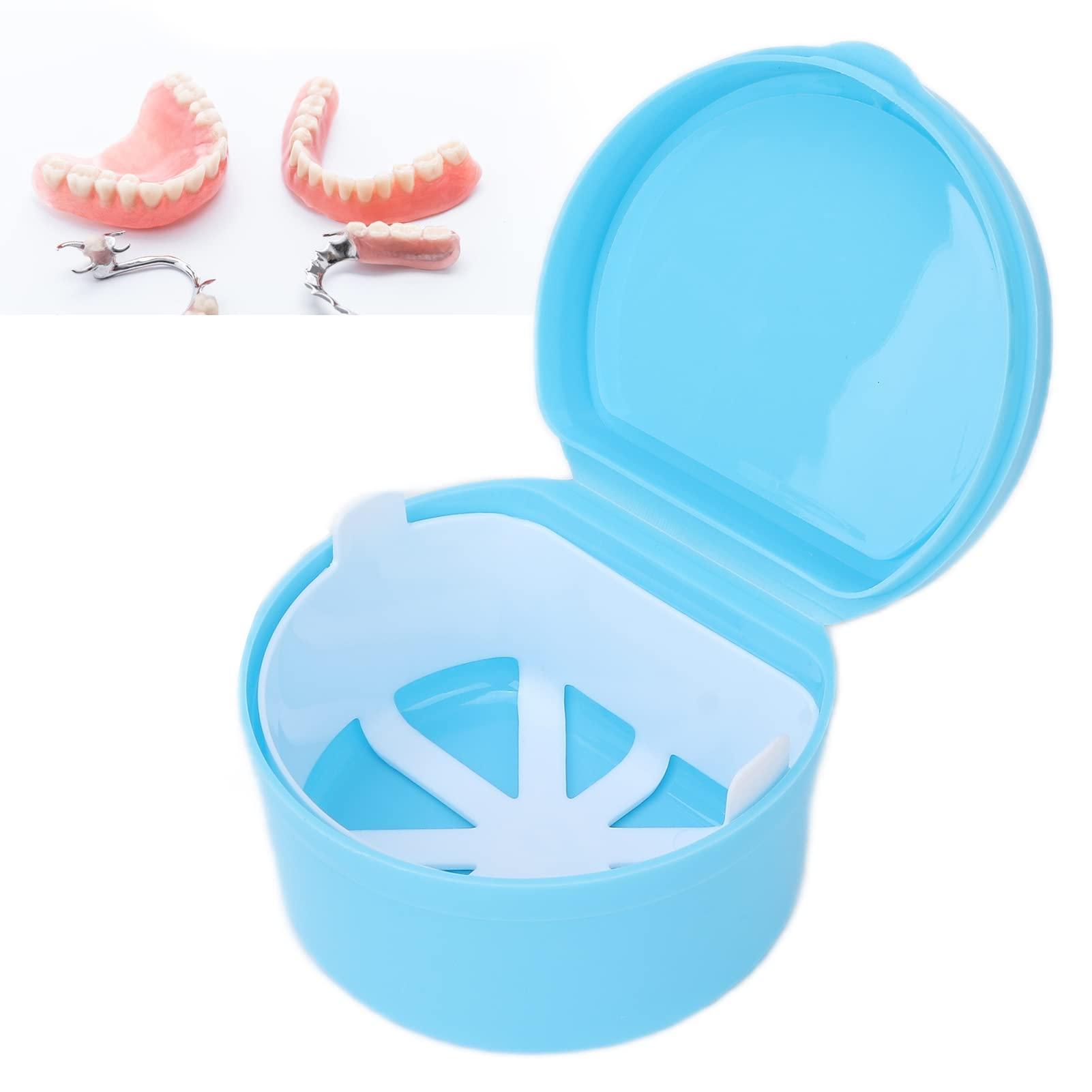 EXCLUZO EXCLUZO Dental Retainer Box, Non Toxic Odorless Lightweight Food Grade Denture Storage Container for Home for Artificial Teeth for Travel(Light blue)