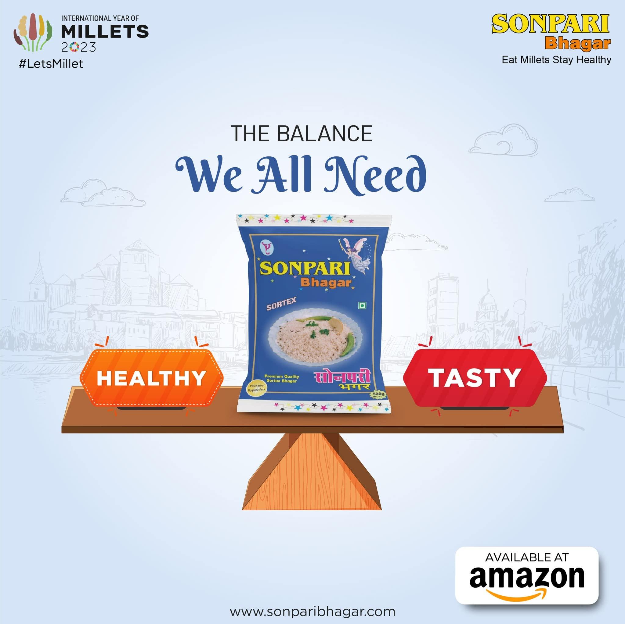 Sonpari Sonpari Bhagar | Barnyard Millet | Bhagar for Vrat (Upvas/Fast) - 500 gm (1 Pouch 500GM)