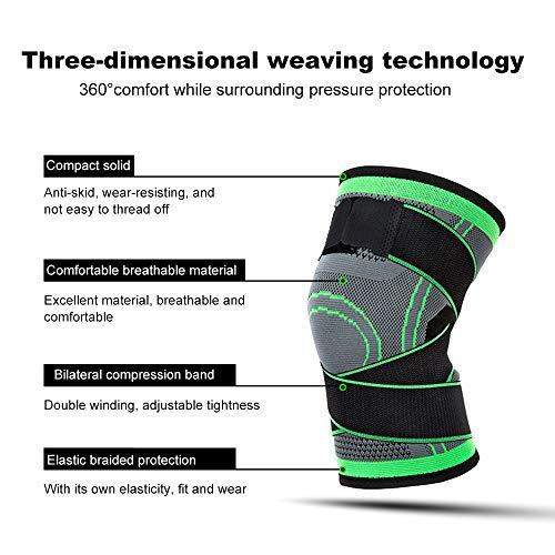 Decdeal Decdeal 1PC Knee Support Professional Protectives Sports Knee Pad Breathable Bandage Black+Grey XL