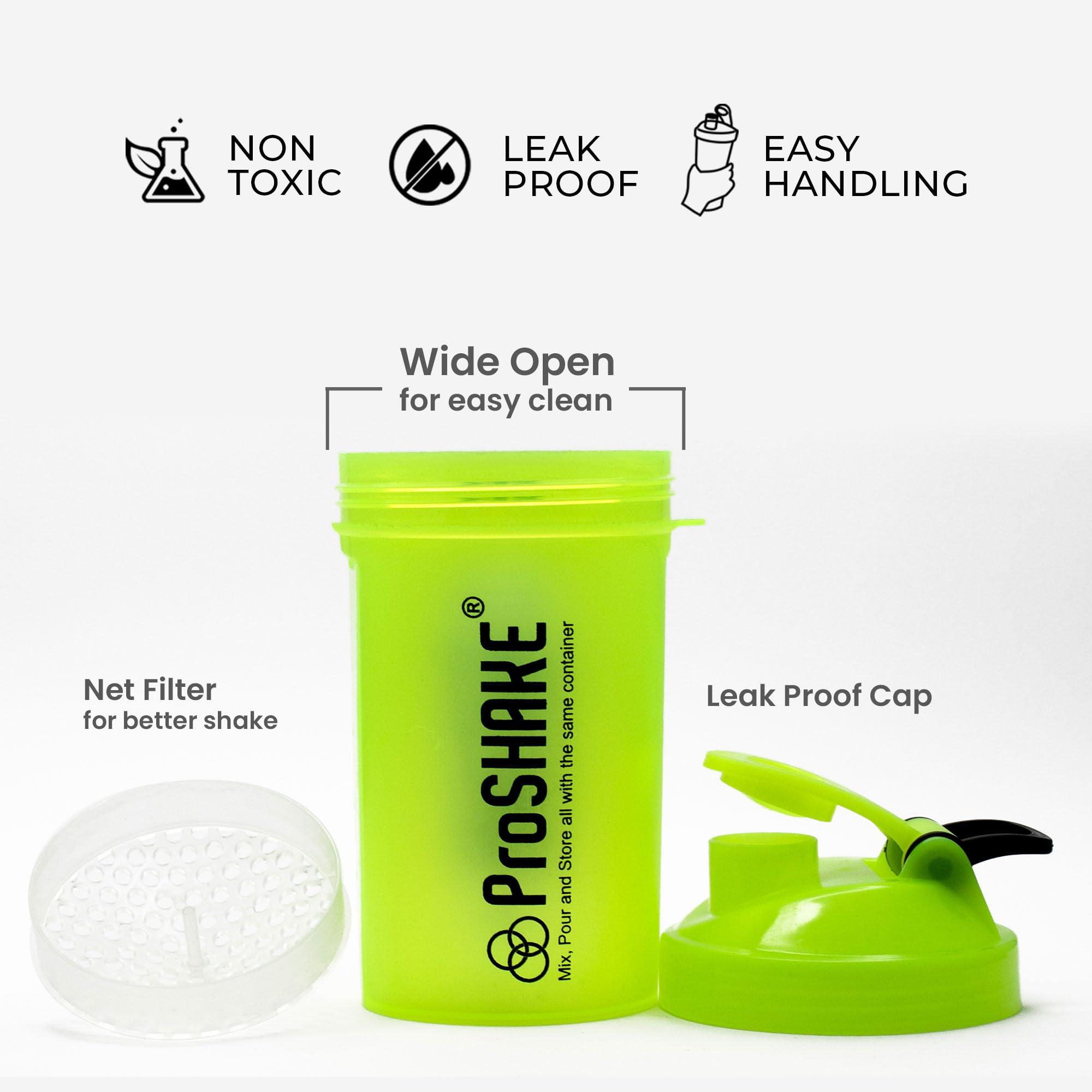 PROSHAKE PROSHAKE Gym Protein Shaker Bottle, Gym Bottle for Men, Shakers for Protein Shake for Better Shake, Gym Water Bottle 500 Ml, Sipper Bottle Gym BPA Free, Gym Shaker Mixer for Protein Supplements