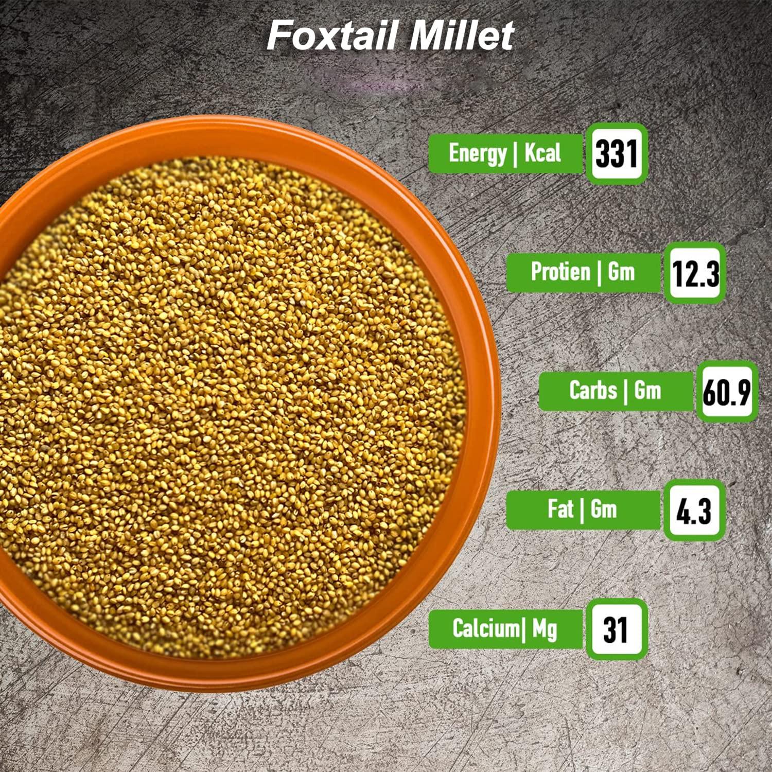 siridhanyalu Siridhanya Unpolished and Organic Foxtail Millets 920gm pack, Gross wt 1000gm) Organically Grown from Karnataka