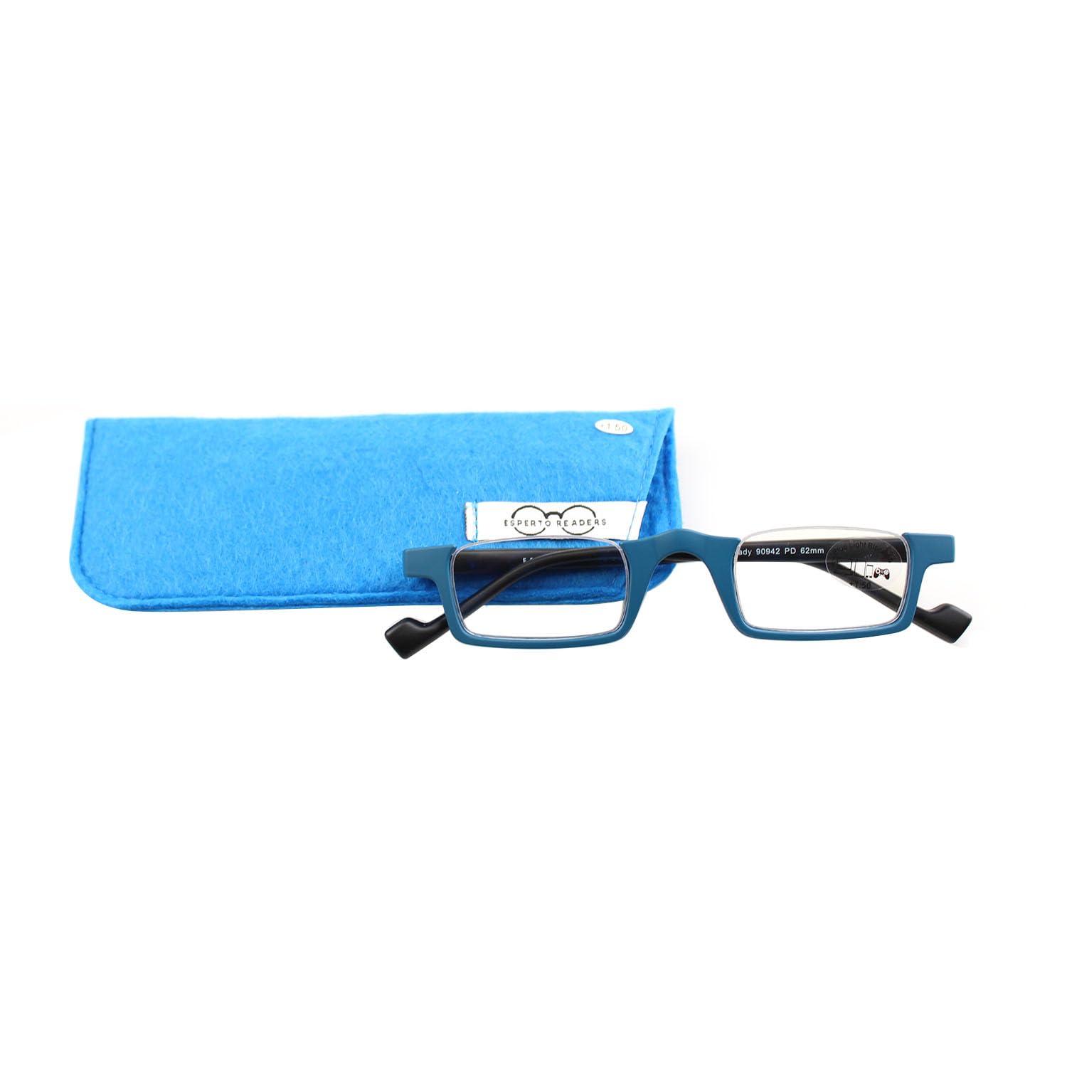 ESPERTO READERS ESPERTO READERS Roady Reading Glasses - Blue Cut Lens With Antireflection & Ultra Light Weight For Men & Women +1.00 to +3.00 Power Half Rim - Blue (+1.75)
