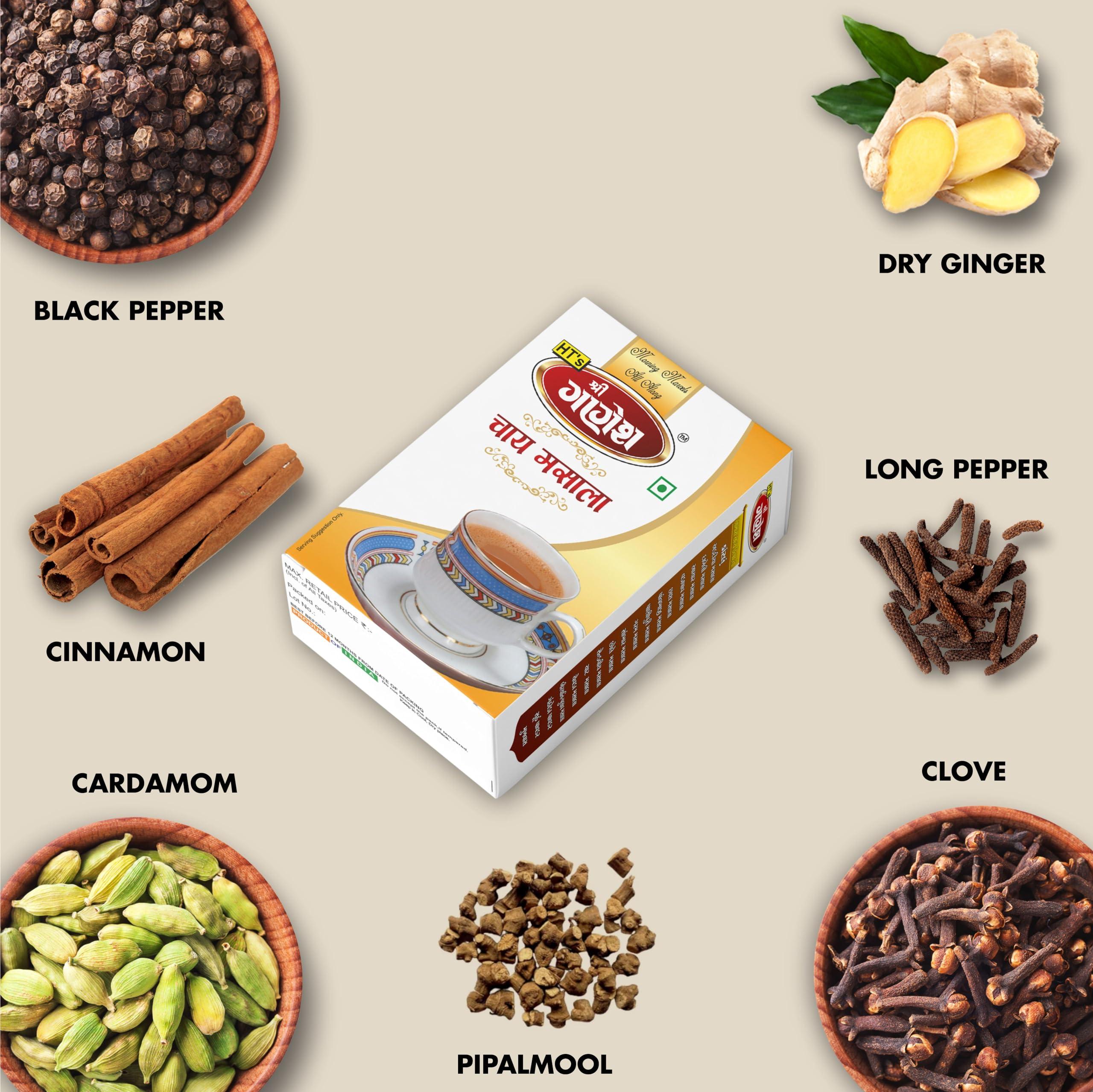 SHREE GANESH HT'S SHREE GANESH TEA MASALA (50 Gram) x 3 Packs