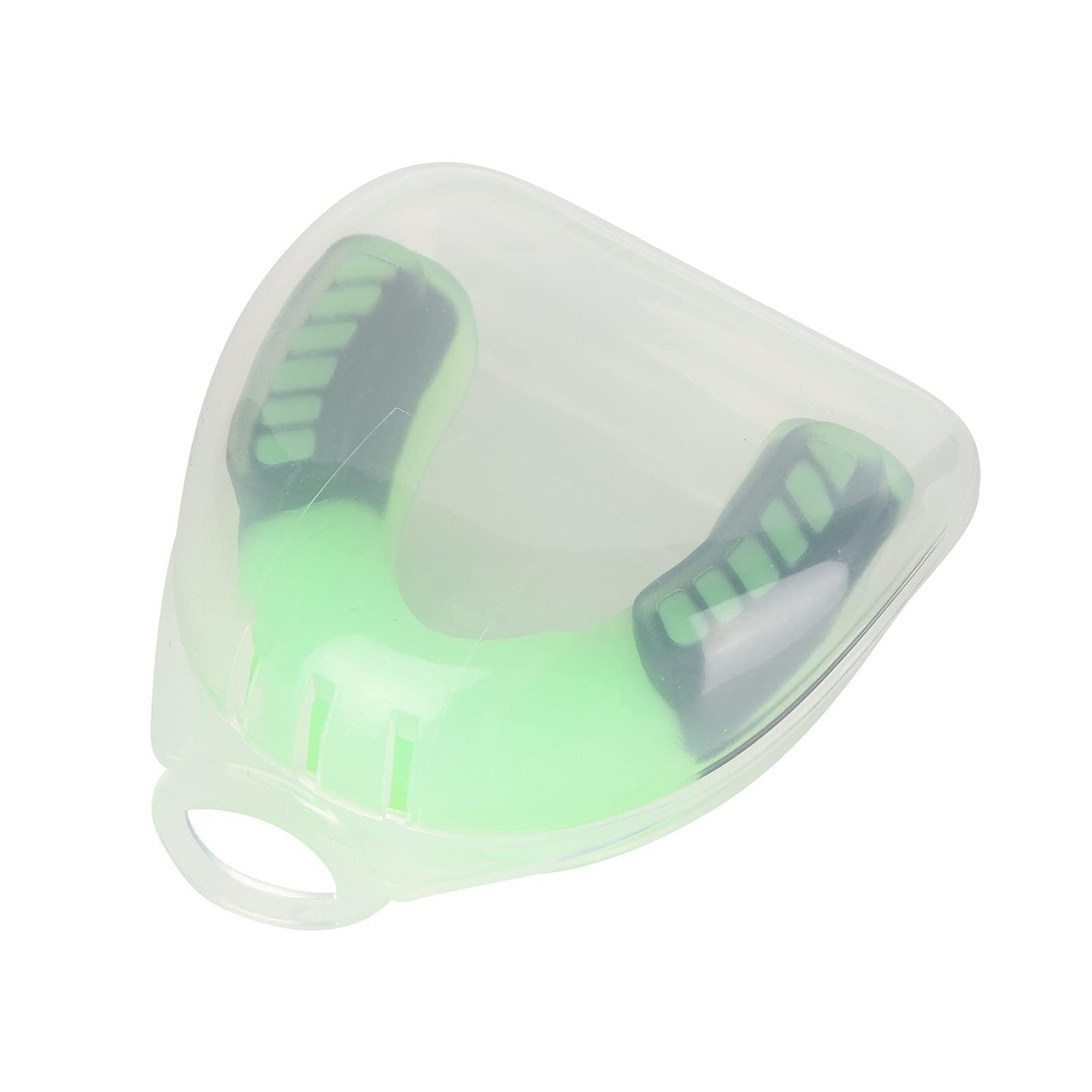 CUYT Flavored Mouth Guard, Protect Cheeks Mouth Guard for Lacrosse for Boxing for Basketball for Hockey(Green black)
