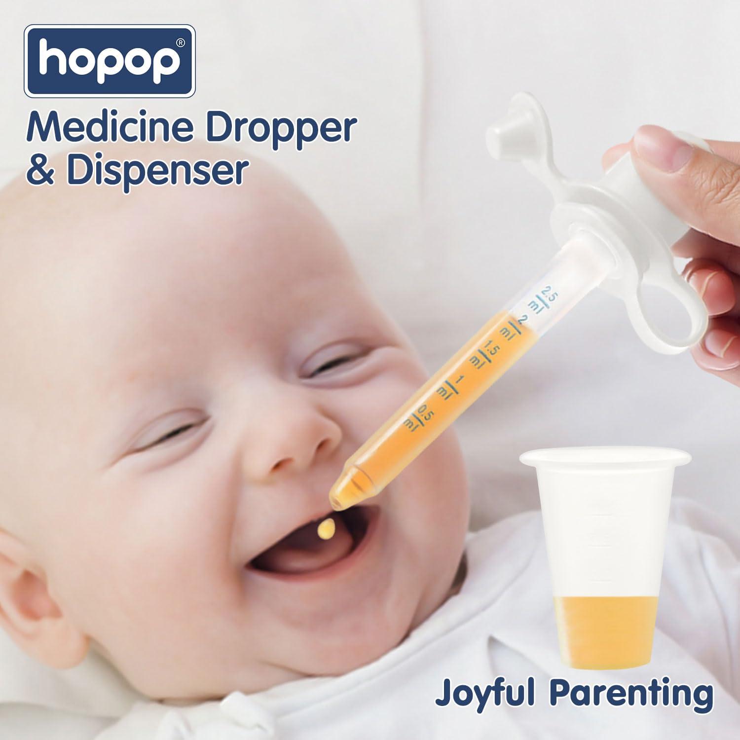 Hopop Hopop Medicine Dropper for Baby | Soft Silicone Head Baby Medicine Dropper & Dispenser | Medicine Feeder | Suitable from 0+ Months | BPA Free | White