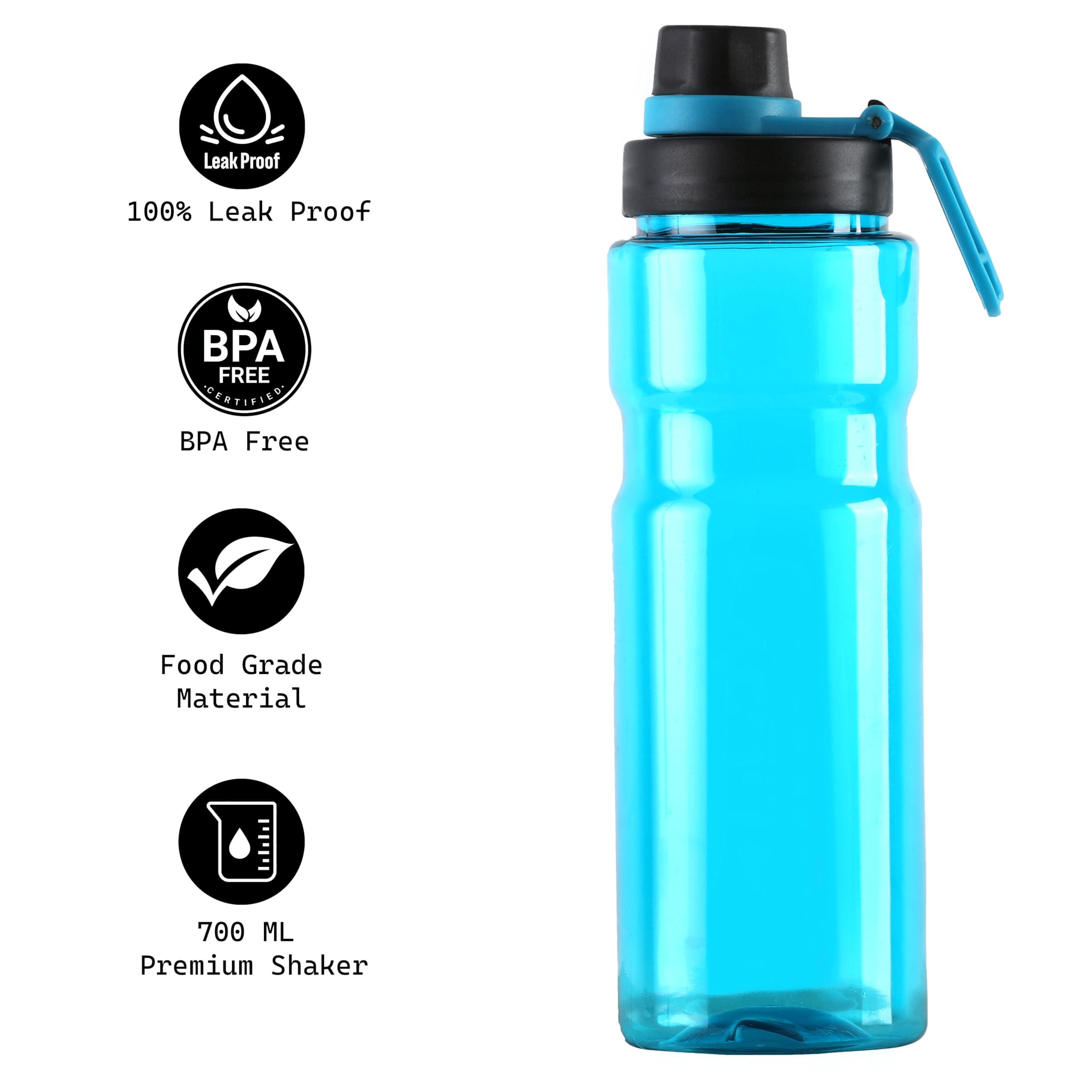Zyro Zyro Gym Shaker|Sipper Bottle - Premium Water Bottle for Men & Women, Ideal Gym Shaker for Protein Shake, BCAAs & BPA Free, 700 ml Shaker bottle (Color-Turquoise, PET, Pack of 1)