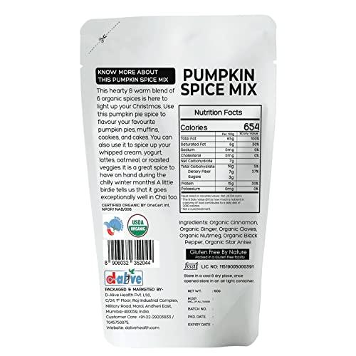 d alive Organic Pumpkin (Pie) Spice Mix, 100g - Christmas Special
