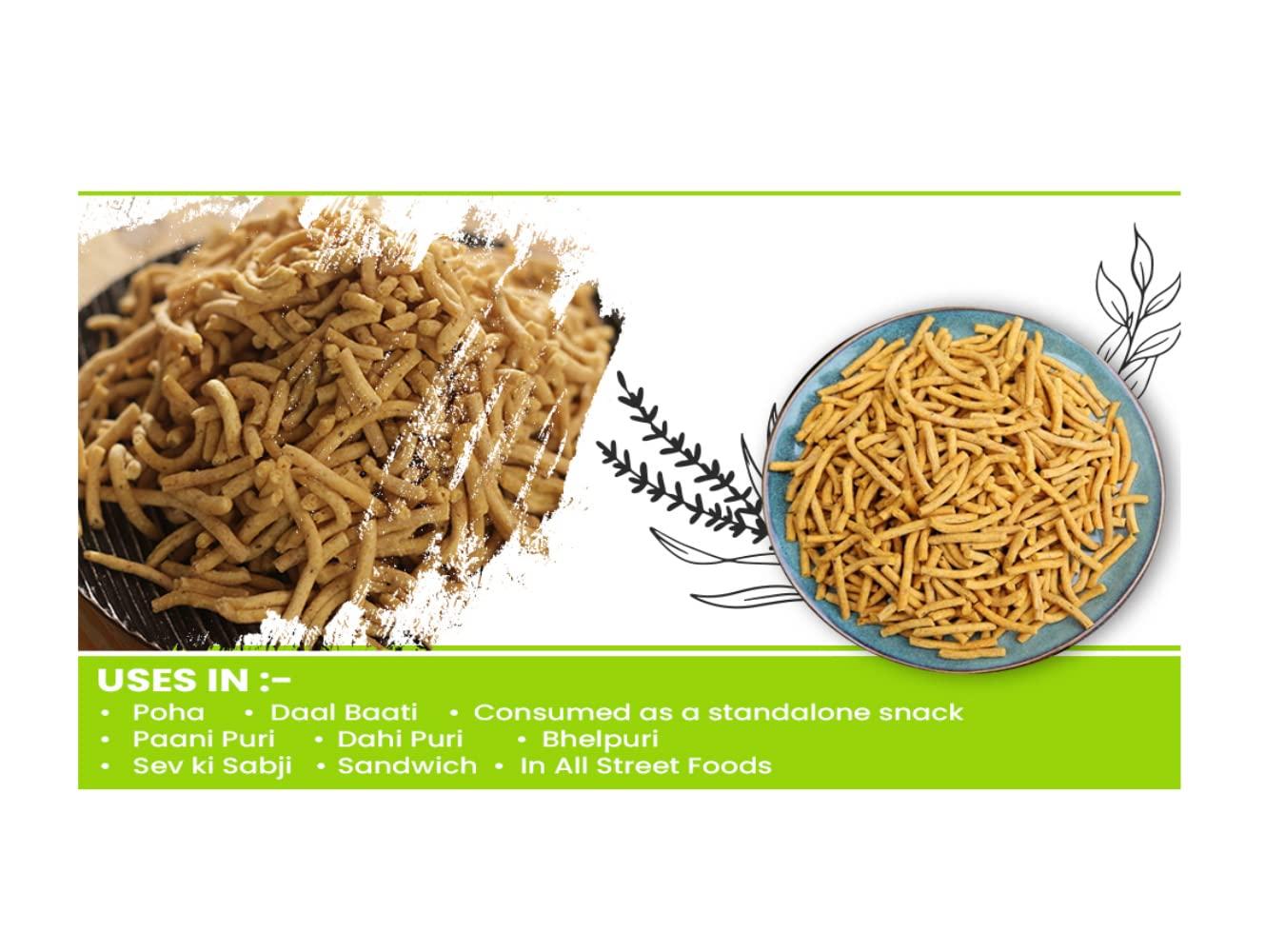 GHOTARAM GFP Namkeen Farshan Ratlami Sev/Besan Bhujia Long Sev Snack/Ratlami Namkeen Sev/Indore's Famous Ratlami Sev Crispy & Crunchy Snack from the Heart of Madhya Pradesh-1Kg*3Pack