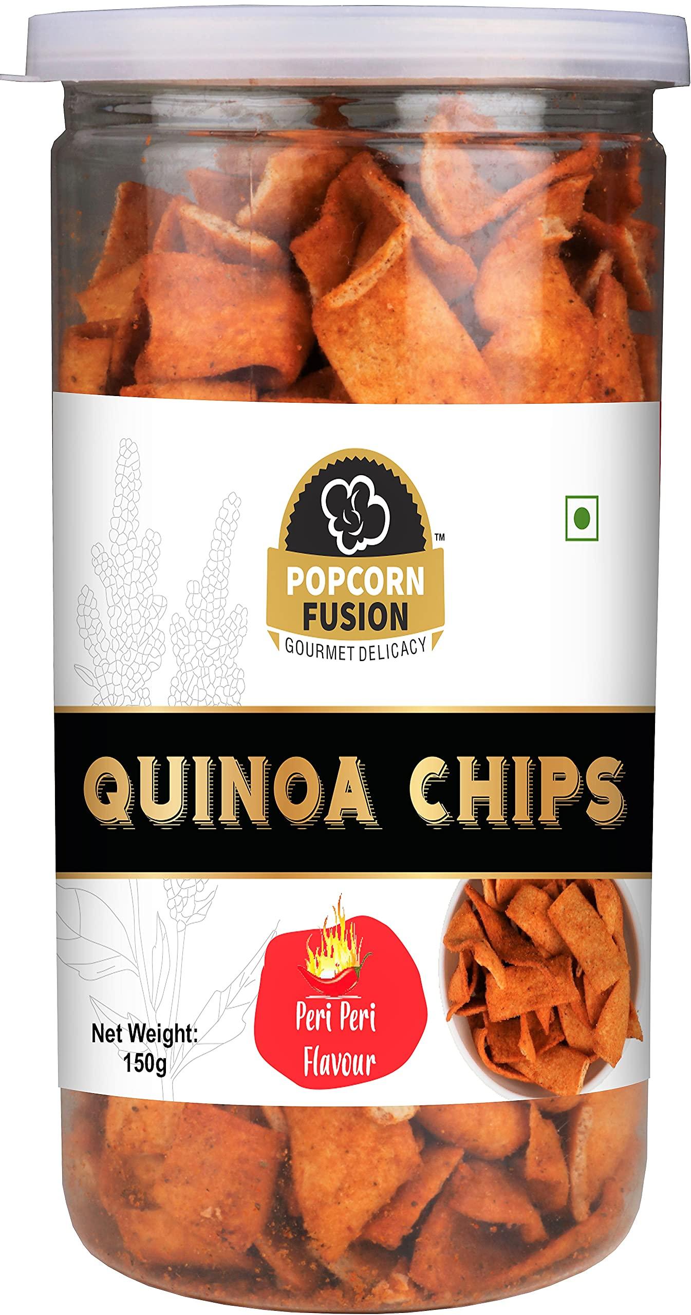 Popcorn Fusion Popcorn Fusion Gourmet Popcorn & Quinoa Chips Combo || Classic Salted Butter Caramel Popcorn-170g || Quinoa Chips Peri Peri 150gm || Healthy Snack Combo || Combo Pack of 2 || Combined Weight 320gms