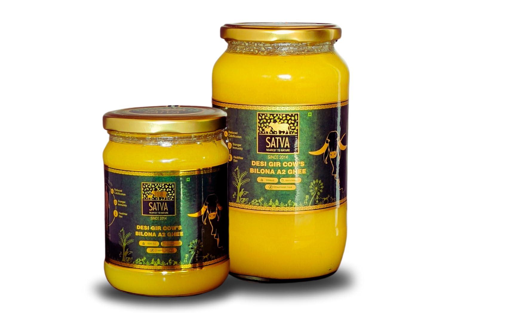 KRISHI MANTRA KRISHI MANTRA A2 BILONA GHEE - 1 Litre Pure Gir Cow\'s A2 Ghee for Immunity, Vitality, and Better Digestion - Rich in A2 Protein and Vitamin K - Experience the Benefits of Traditional Bilona A2 Ghee Today! 1000 ML + 500 ML