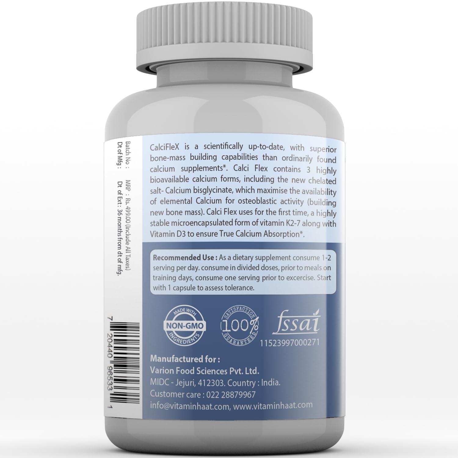 Vitaminhaat Vitaminhaat Calciflex Calcium Magnesium & Zinc Tablets with Vitamin D3, Calcium Supplement for Women and Men, For Bone Health & Joint Support 30 Tablets